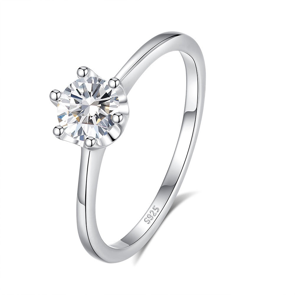 S925 Silver Premium Triangular Diamond Ring Vera Lux
