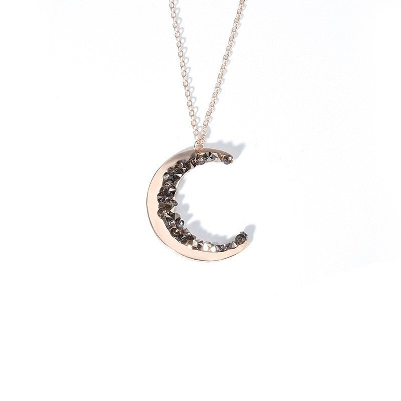 Light luxury moon rhinestone necklace Vera Lux