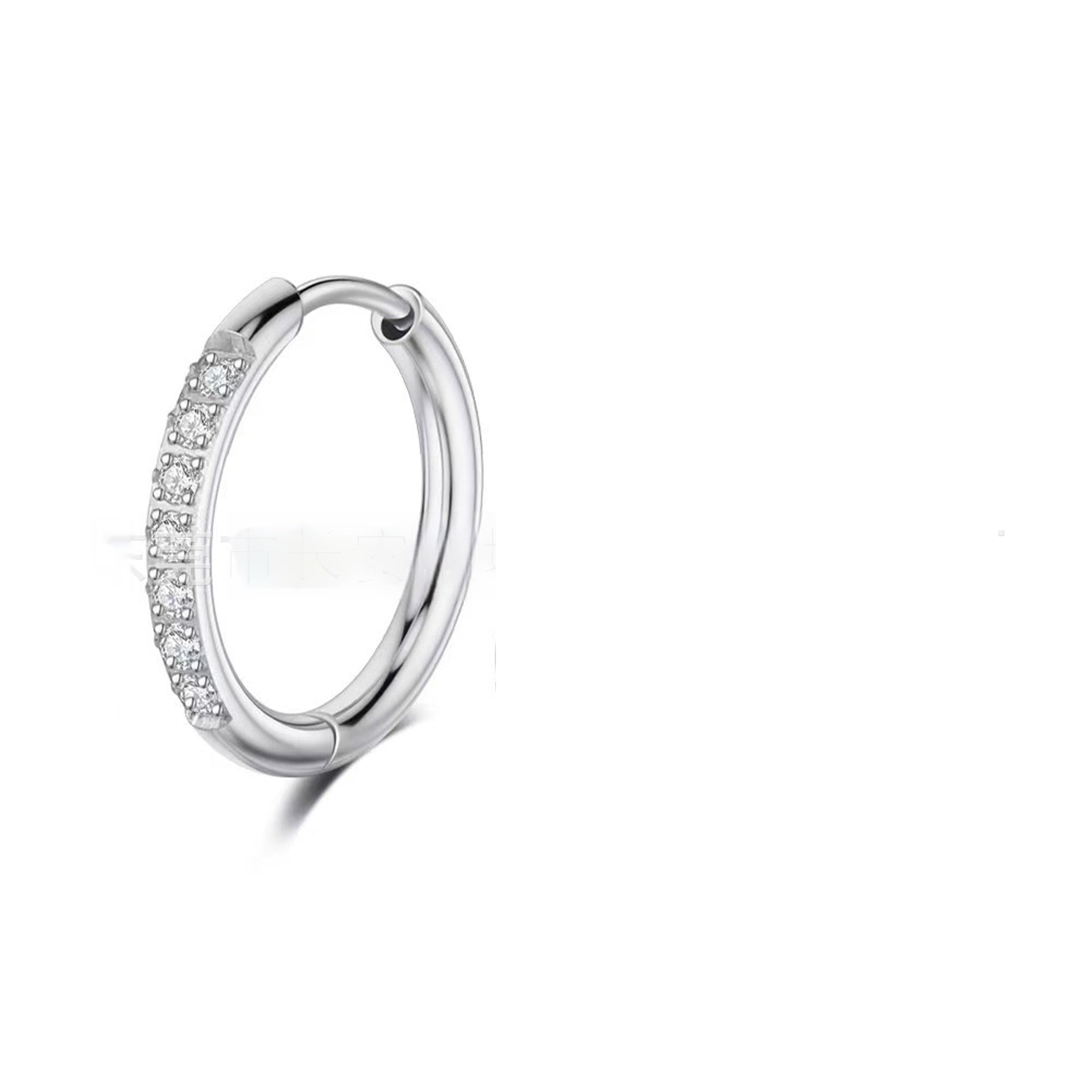 Stainless Steel Earrings With Diamond Zirconia And Plain Rings Vera Lux