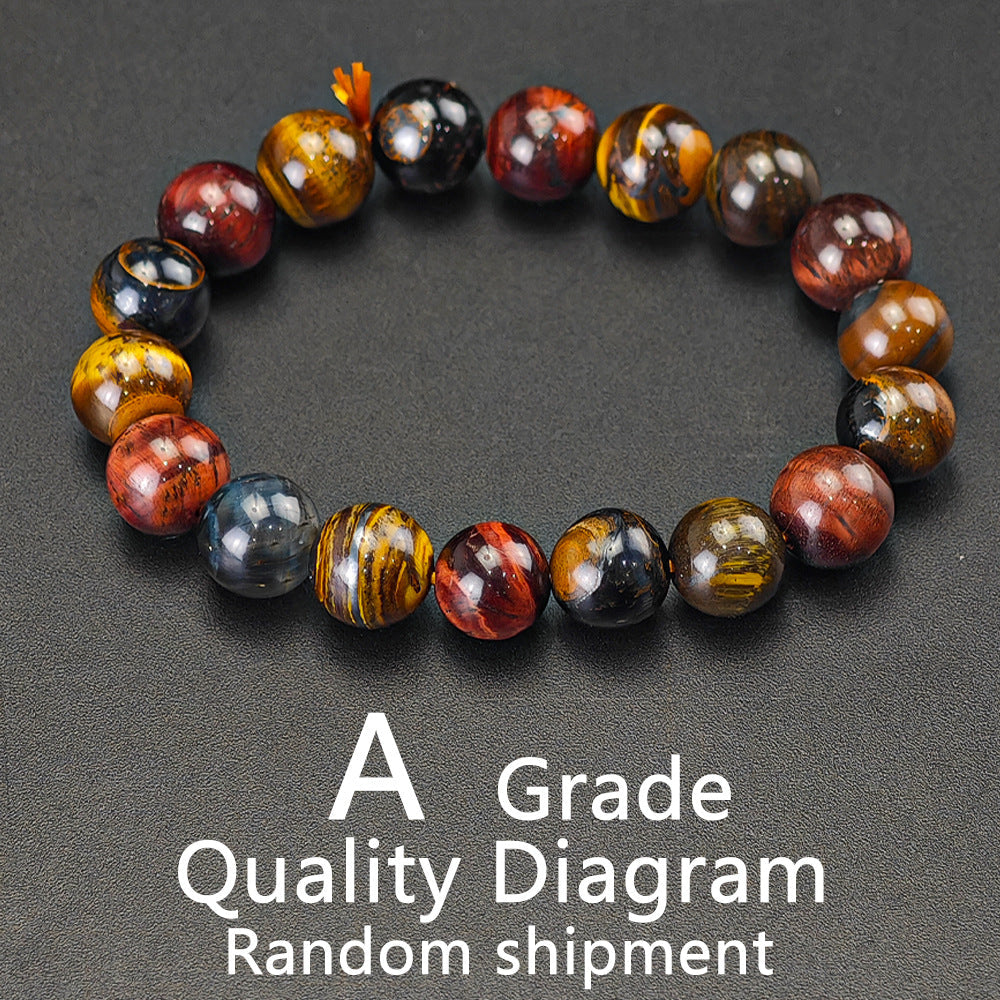Natural Tricolor Tigers Eye Stone Beaded Bracelet Vera Lux
