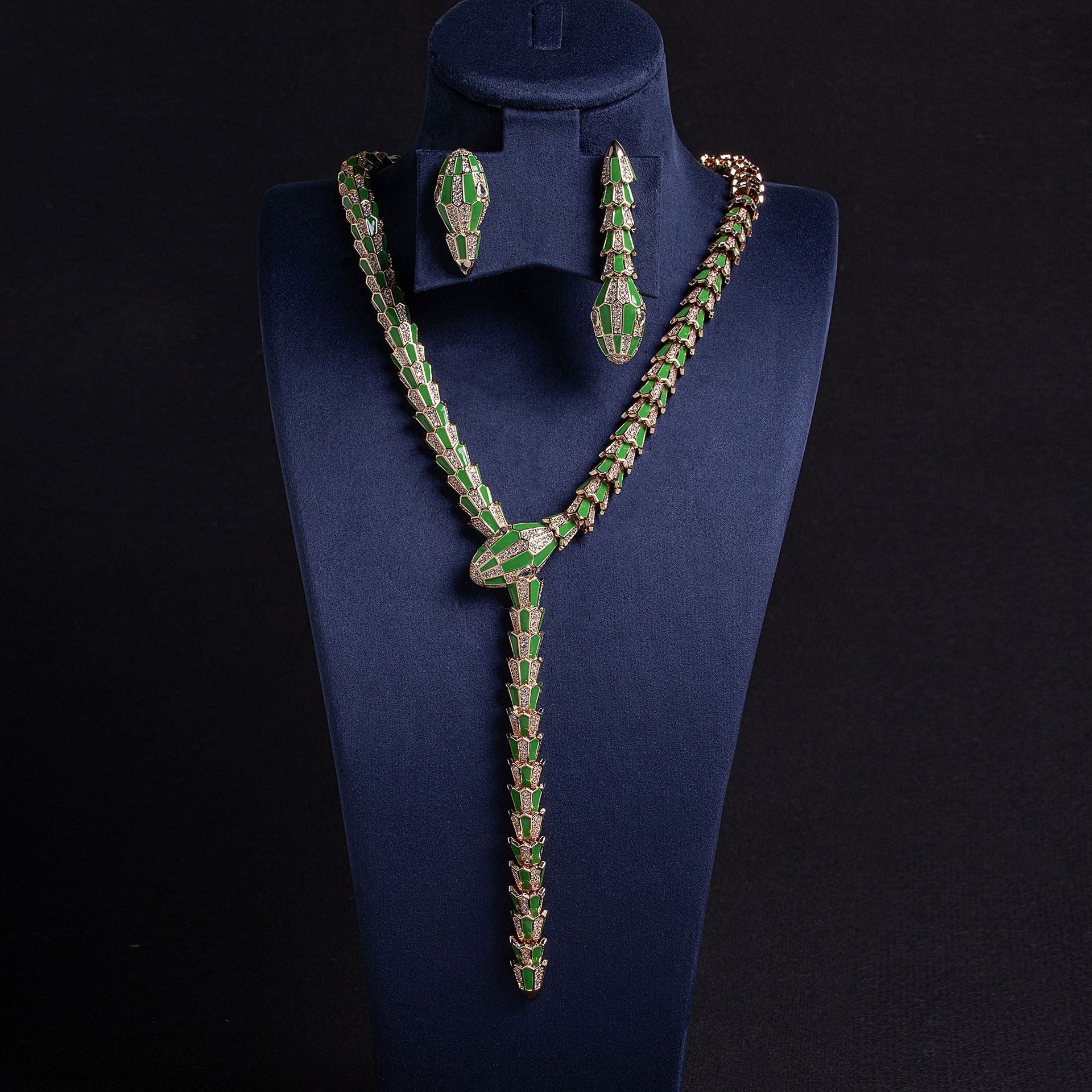 S925 Silver Snake-Shaped Enamel Necklace Vera Lux