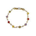 Exquisite And Fashionable Micro-pave Cubic Zirconia Irregular Colorful Bracelet Vera Lux