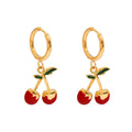 18K Gold Cherry Shaped Earrings with Exquisite and Unique Design Vera Lux