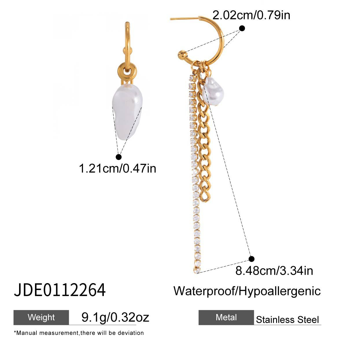 Pearl Tassel Stainless Steel Earrings Vera Lux