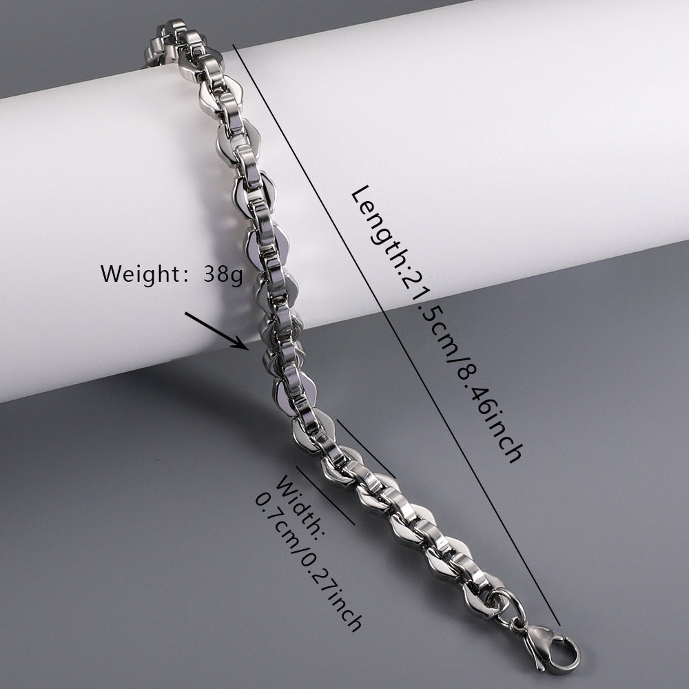 Hot Sale Men Cuban Link Bracelet, Bold Hip Hop Punk Titanium Steel Hand Jewelry Vera Lux