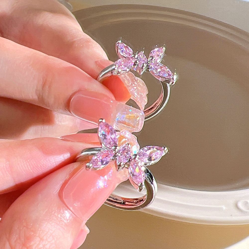 Unique  Heart Thorn Cat Eye Zircon Ring For Women, Sweet Cool Fashion Versatile Band Vera Lux