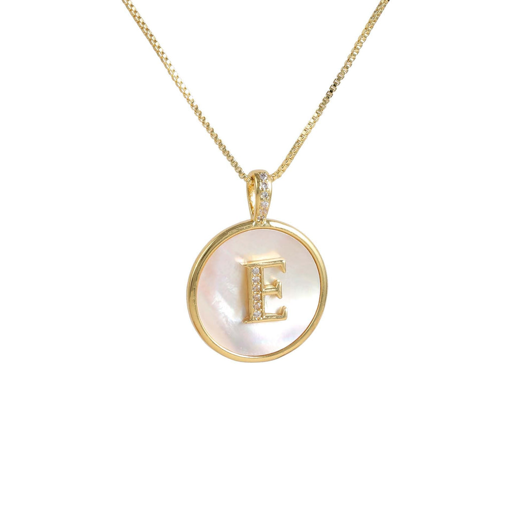 Gold Shell Initial Pendant Charm Collection Vera Lux