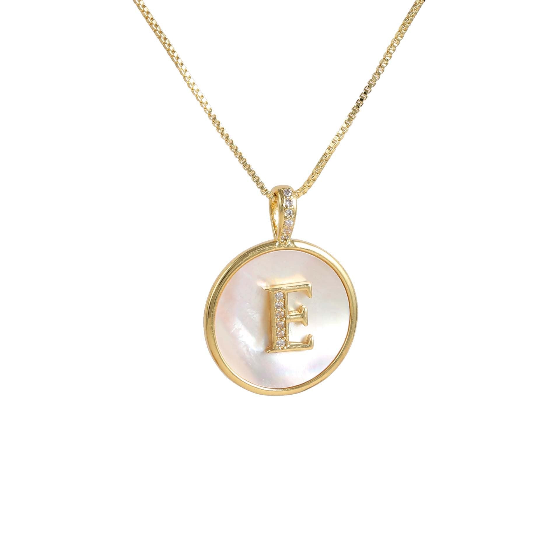 Gold Shell Initial Pendant Charm Collection Vera Lux