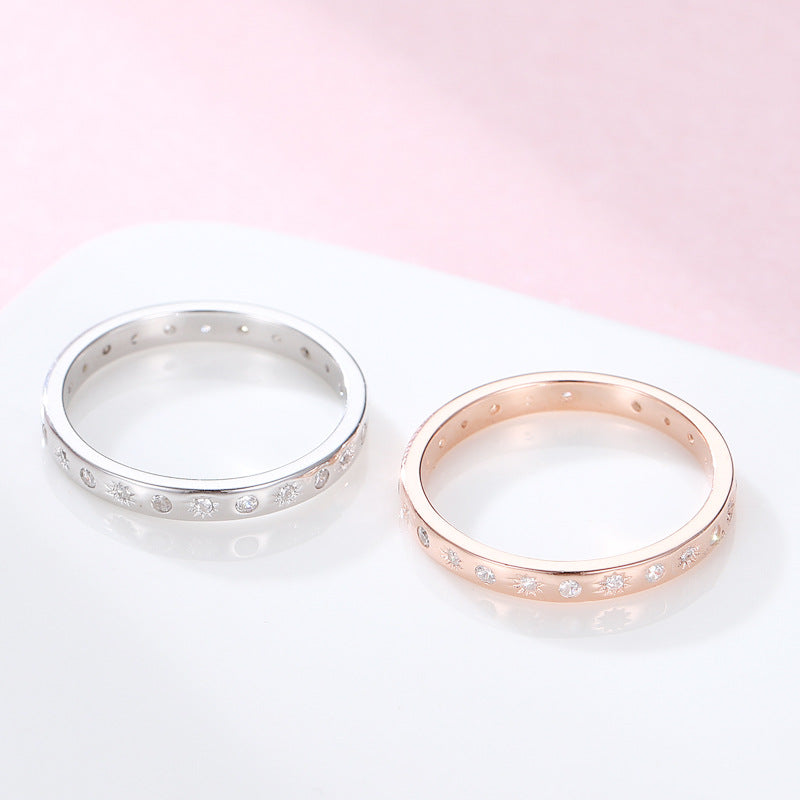 Hollow Dot Zircon Sterling Silver Ring Vera Lux
