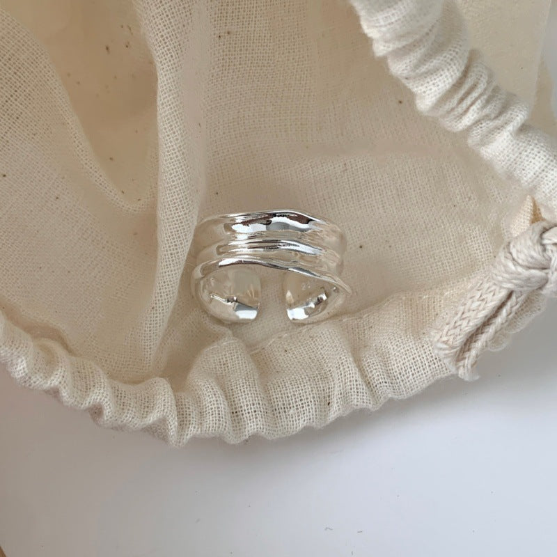 Irregular Line Pleated Ring For Women, Minimalist INS Style, Niche Design, Versatile Trendy Couple Band Vera Lux