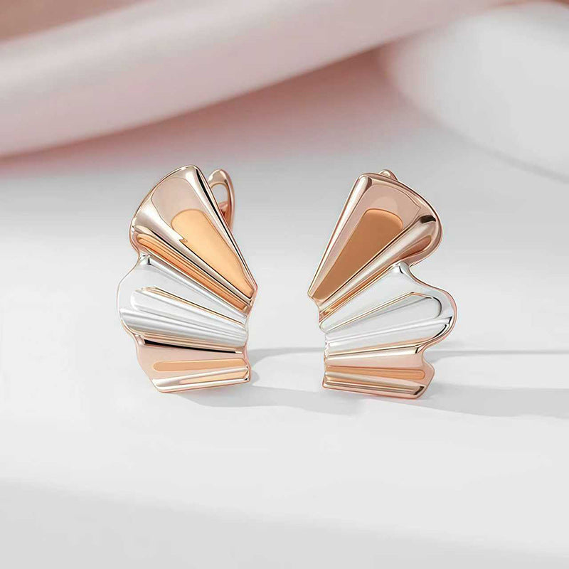 Rose Gold Zircon Geometric Earrings Vera Lux