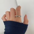 925 Sterling Silver Twisted Chain Open Ring Vera Lux
