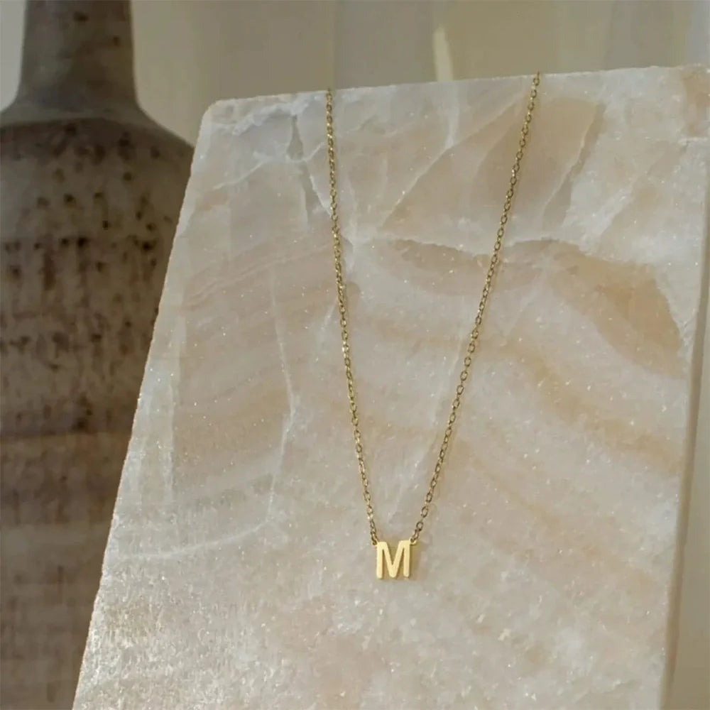 Delicate Initial Letter Necklace Vera Lux