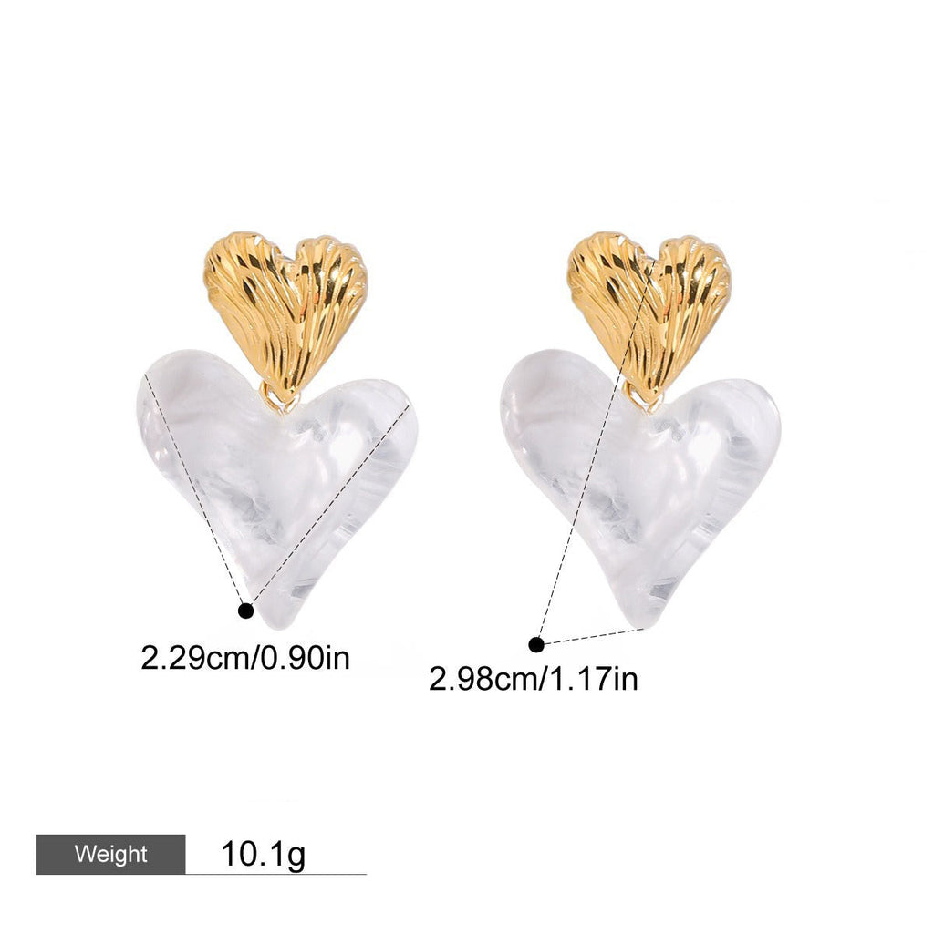 18K gold heart-shaped design light luxury noble earrings Vera Lux