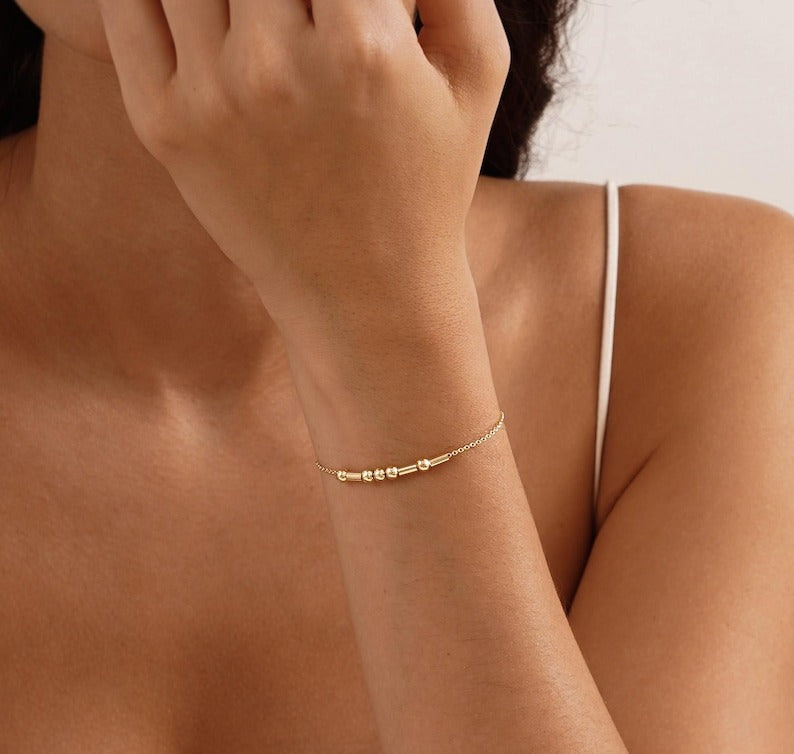 Morse Code Custom Name Bracelet Vera Lux