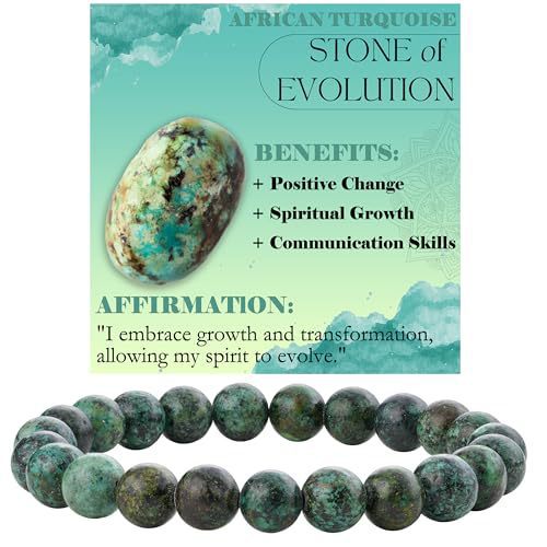 8mm Natural Stone Bead Bracelet White Turquoise Vera Lux