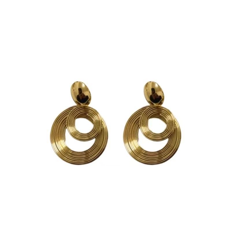 Metal Round Hoop Earrings, European American Cold Style, Bold Niche Hot Sale Jewelry Vera Lux
