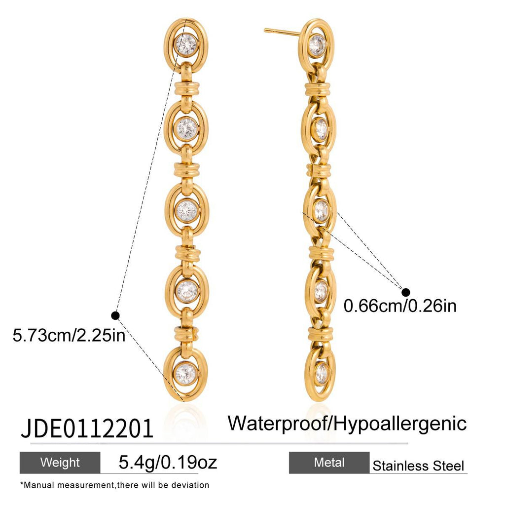 Zircon Chain Tassel Earrings and Bracelet Set Vera Lux