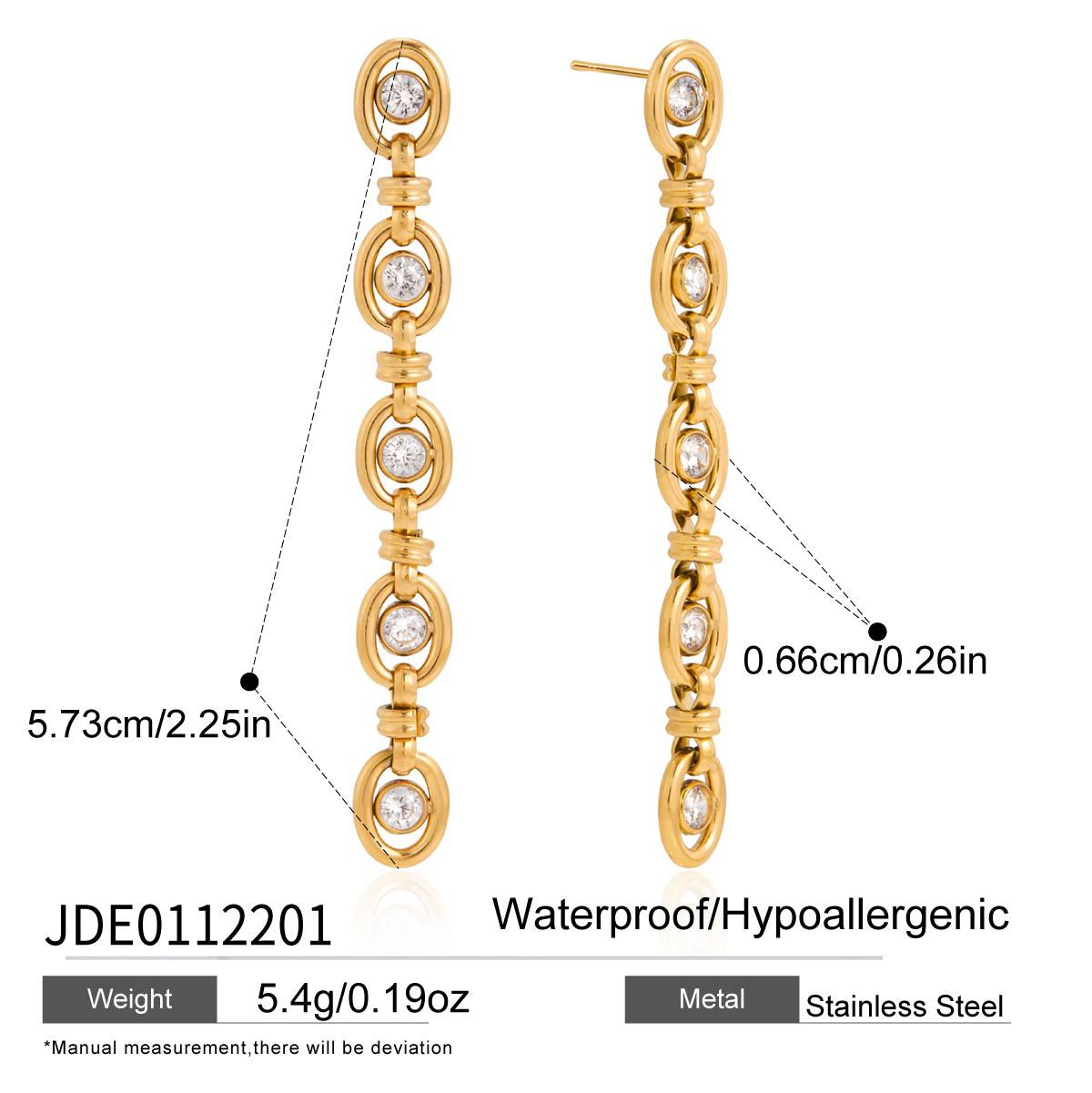 Zircon Chain Tassel Earrings and Bracelet Set Vera Lux