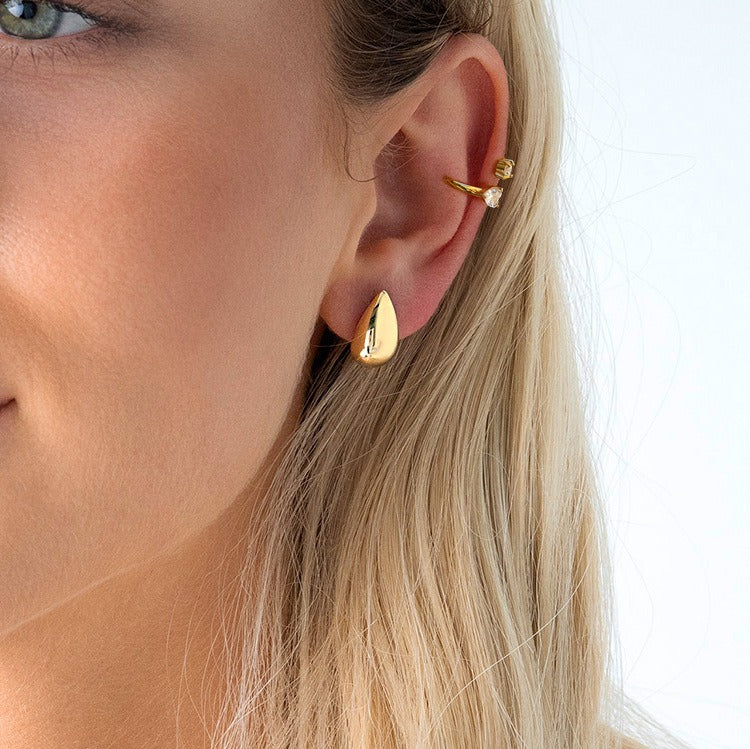 18K gold lightweight luxury and high-end style teardrop earrings Vera Lux