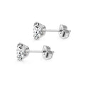 Stainless Steel Piercing Titanium Stud Earrings With Zircon Inlays Vera Lux