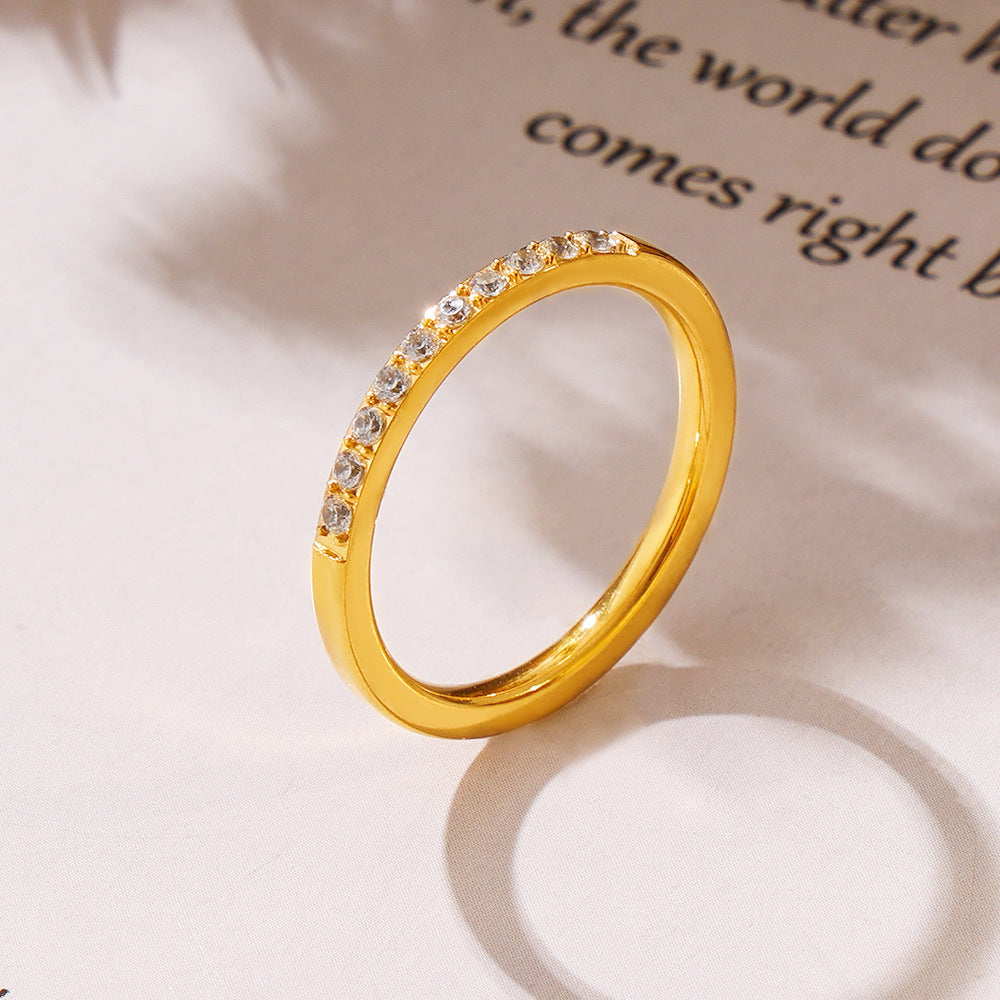 European And American-style Zircon Petite Ring Stackable Vera Lux