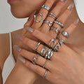 Niche-style Geometric Hollowed-out Heart Open-ring Jewelry Vera Lux