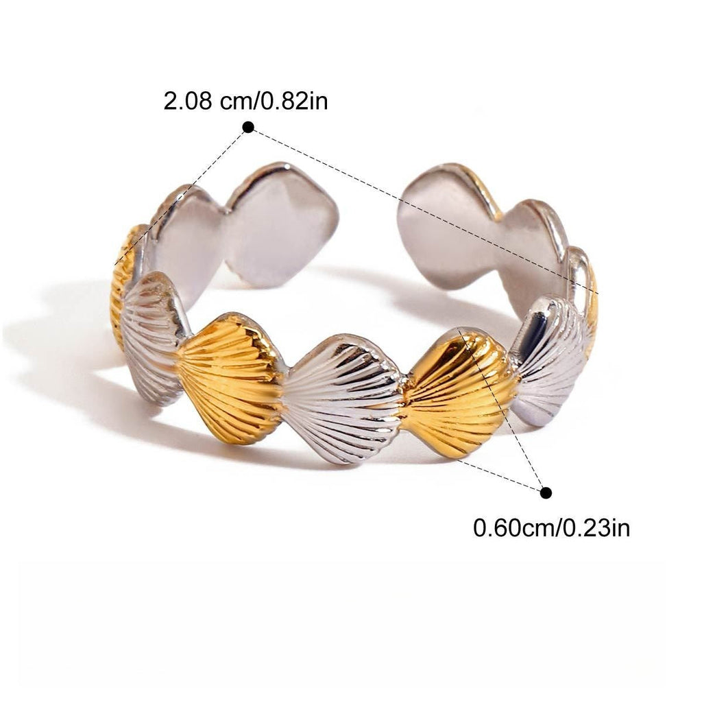 Starfish Shell Titanium Steel Ring Vera Lux