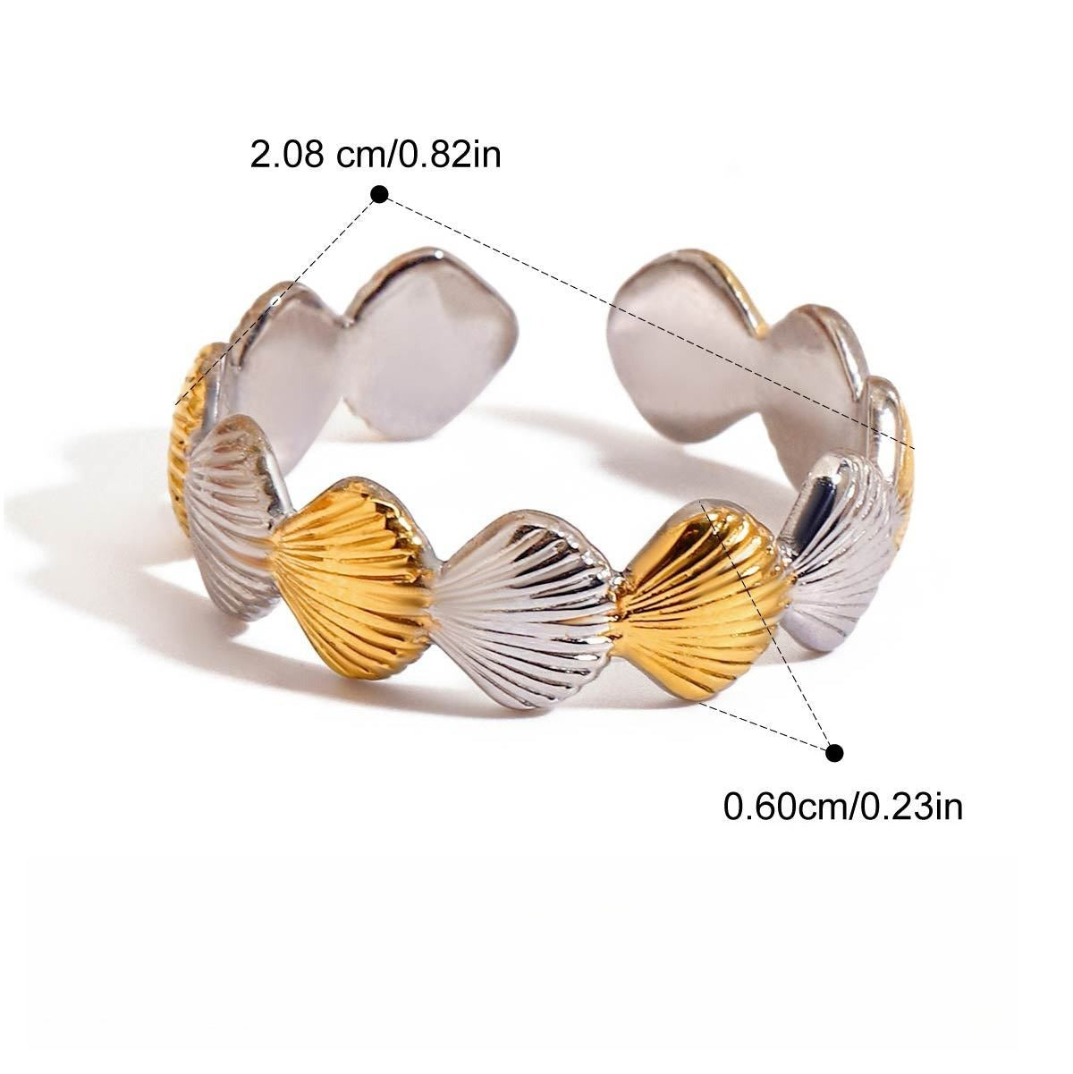 Starfish Shell Titanium Steel Ring Vera Lux