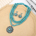 Western-style Loose Turquoise Bead Necklace With Electroplating Vera Lux