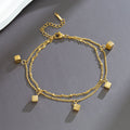 18k gold plated light luxury square double-layer design anklet Vera Lux