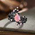 Black And Silver Branch-wrapped Design Ring Vera Lux