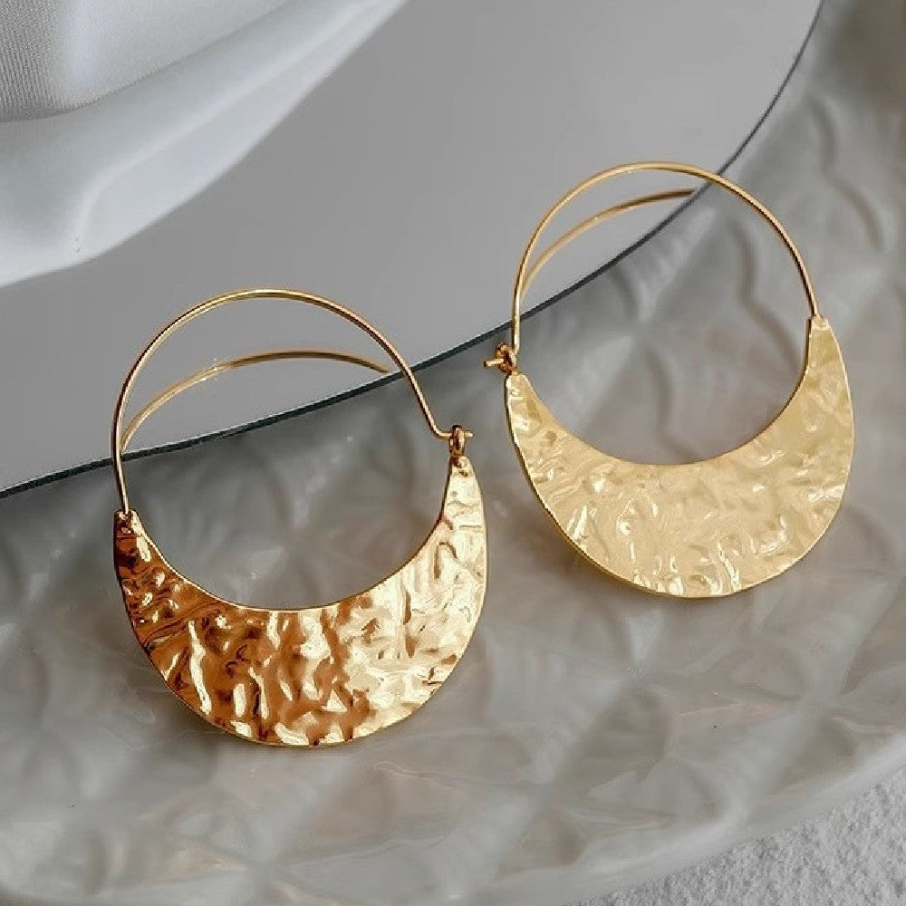Women's Personalized 18k Gold-Plated Fan-Shaped Earrings Vera Lux