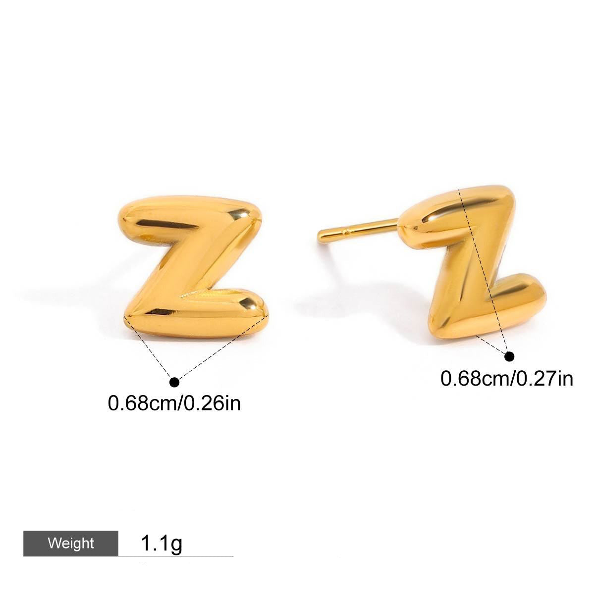 18K gold 26 letters design classic fashion earrings Vera Lux