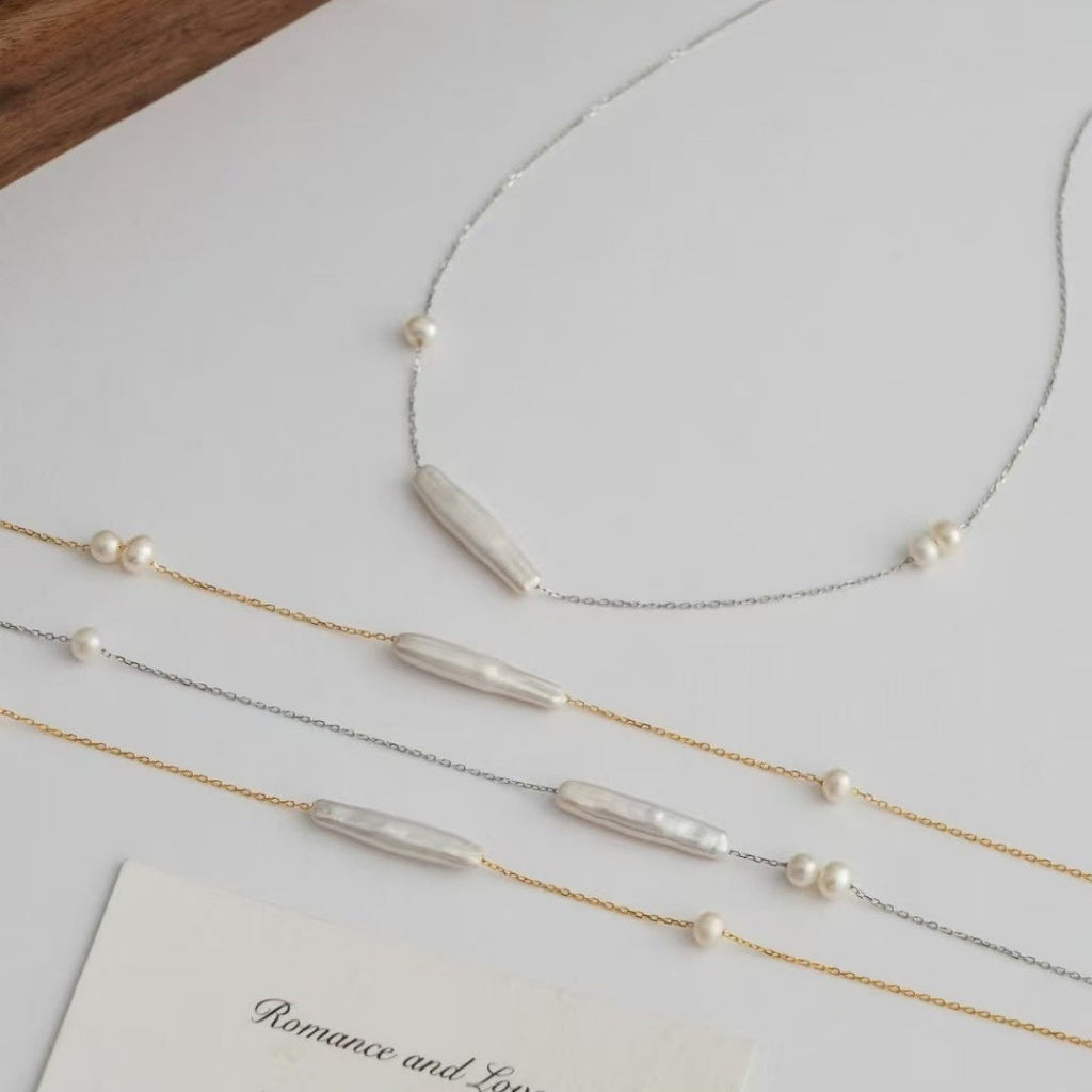 Titanium Steel Non Fading Necklace, Freshwater Pearl, Light Luxury, High-end Feel Vera Lux
