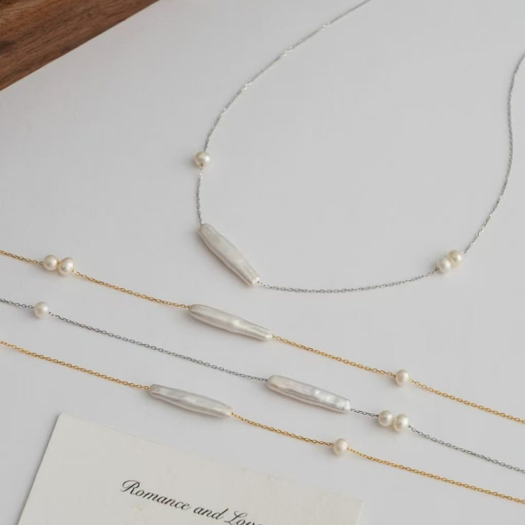 Titanium Steel Non Fading Necklace, Freshwater Pearl, Light Luxury, High-end Feel Vera Lux