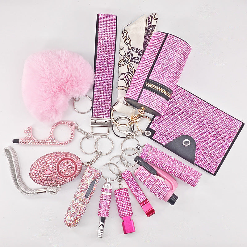 Multifunctional Portable Womens 12-Piece Keychain Set Vera Lux