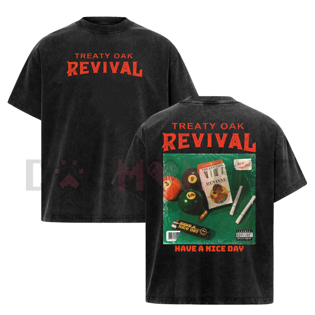 Treaty Oak Revival T-Shirt – Retro Rock Band Shirt, Vintage Music Graphic Tee, Unisex Cotton Dog Mom Hat