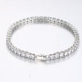 Mens And Womens Brick-link Diamond-encrusted Stainless Steel Vera Lux