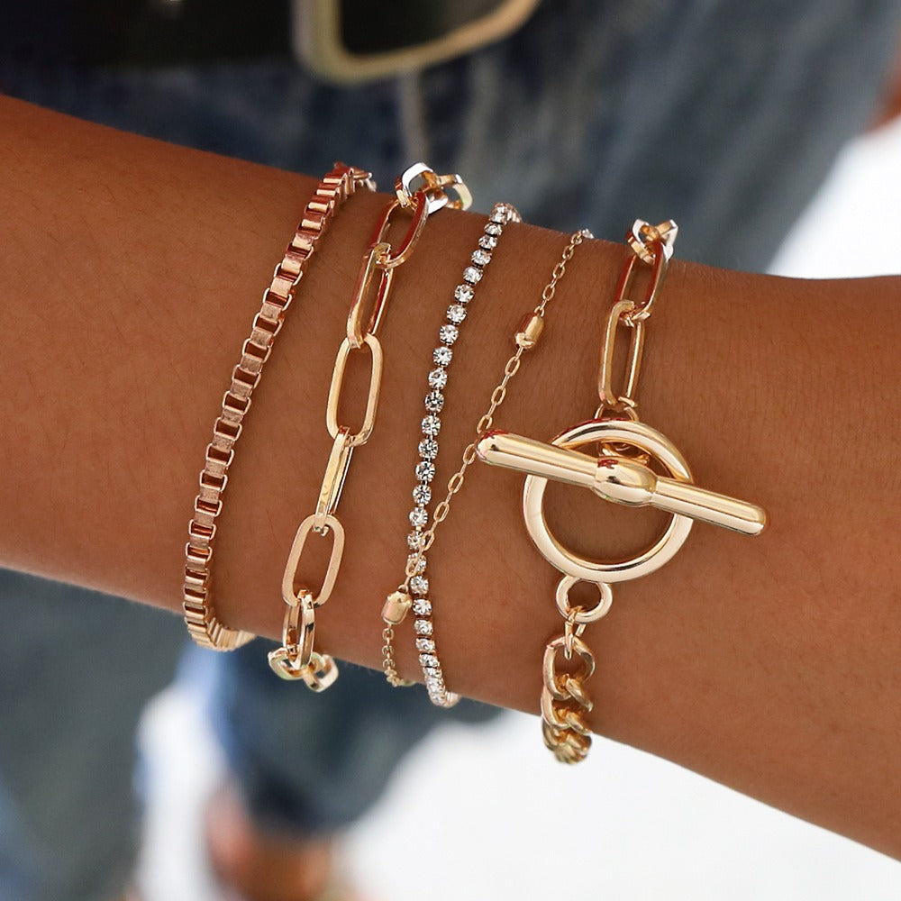 Creative Mix and Match Diamond Round Bead Multi-layer Bracelet Vera Lux