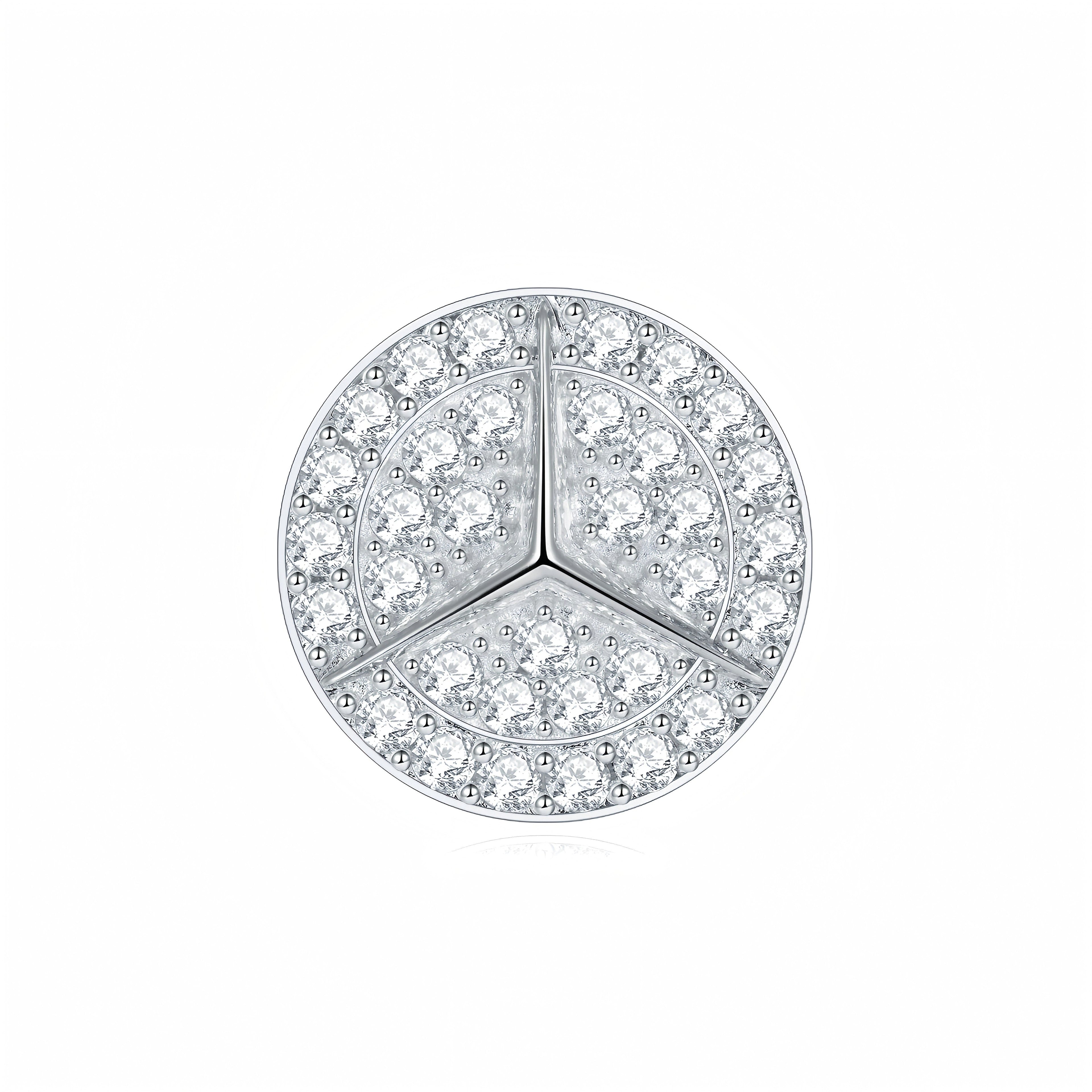 S925 Sterling Silver Moissanite Stud Earrings  Round Pave Three Pointed Star Geometric Design With GRA Certificate Platinum Plated Gift Box Set For Women Or Men Vera Lux