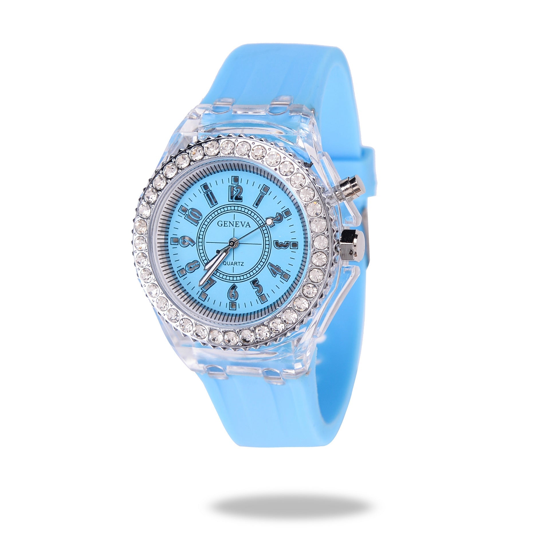 LED Luminous Watches Geneva Women Quartz Watch Women Ladies Silicone Bracelet Watches Vera Lux