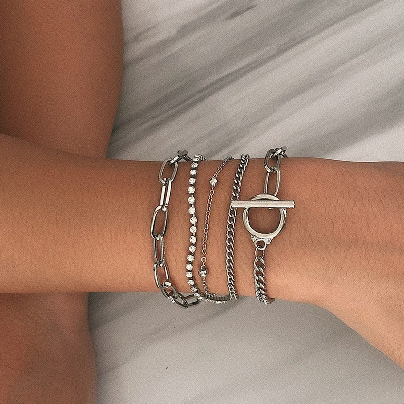 Creative Mix and Match Diamond Round Bead Multi-layer Bracelet Vera Lux