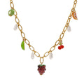 18K gold fruit shape with pearl design fresh and cute necklace Vera Lux