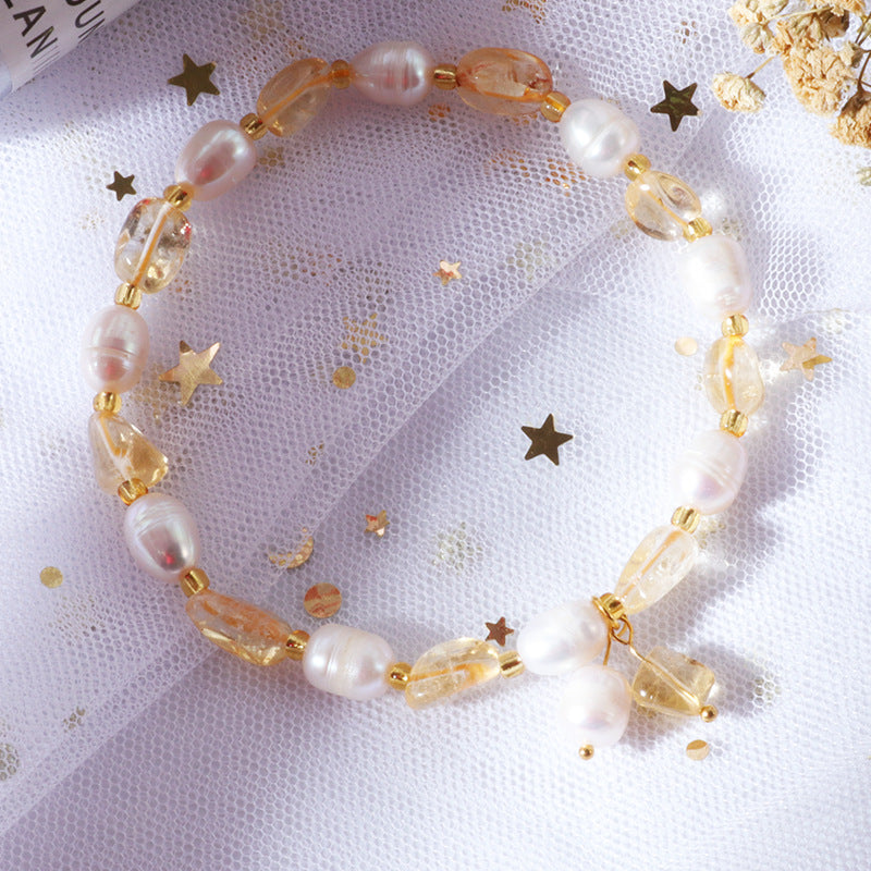 Ins Korean-style Yellow Crystal Freeform Crystal Bracelet Vera Lux