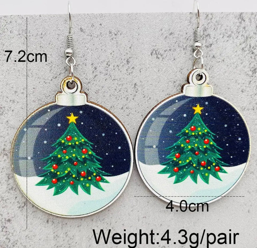 Adorable Vintage Wood Christmas Earrings Rooted Home Goods