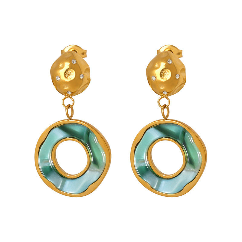 Chinese-style Imperial Court Inspired Versatile Emerald-zircon Earrings Vera Lux