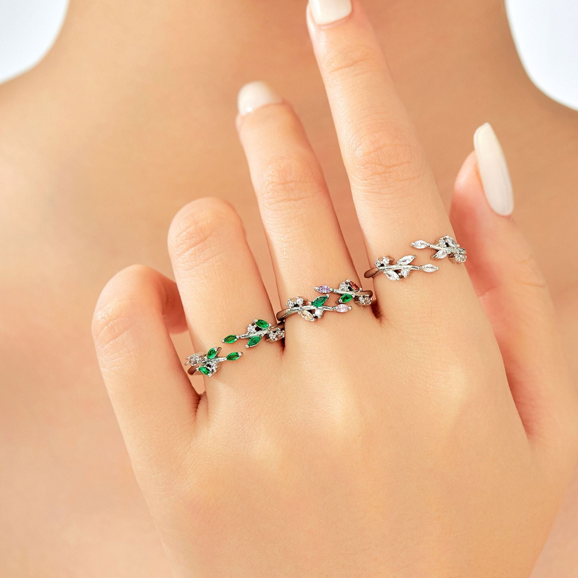 Womens Personality Leaf Ring Vera Lux