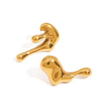 18K gold irregular shape design simple personality earrings Vera Lux