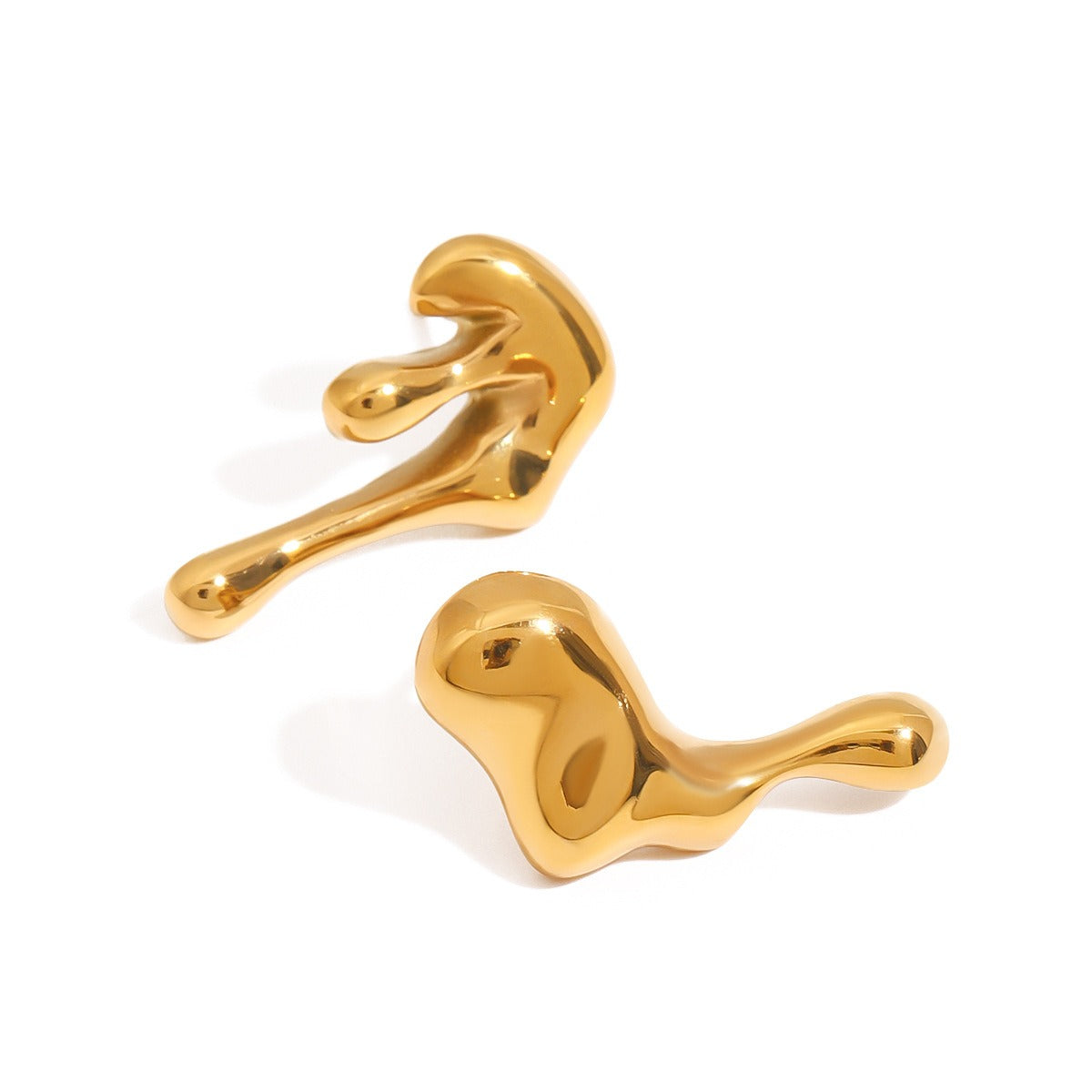 18K gold irregular shape design simple personality earrings Vera Lux